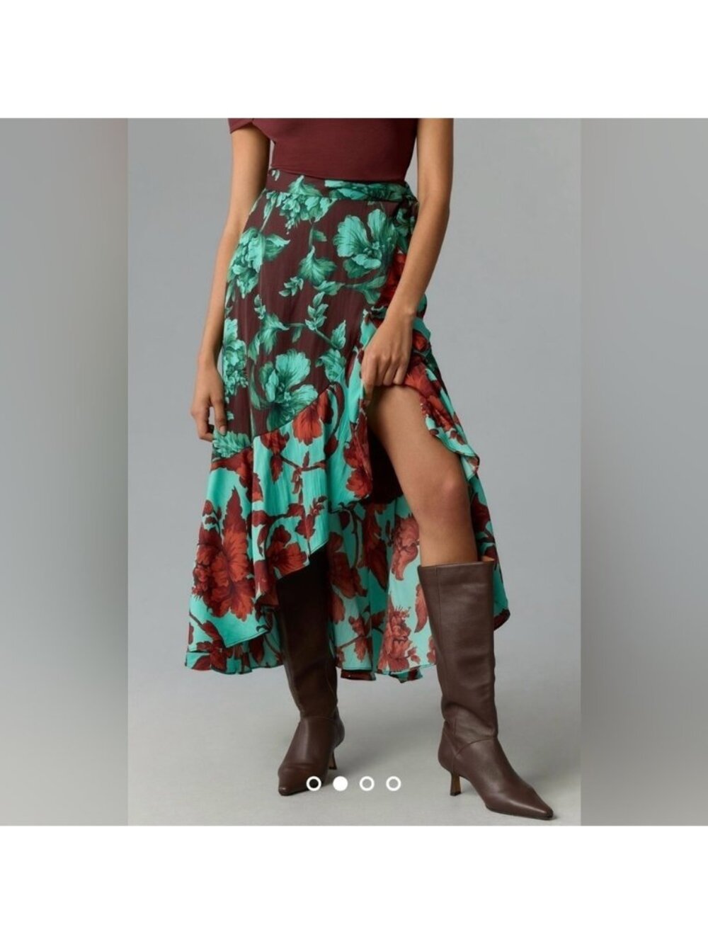 NWT Size XXS - Maeve Ruffled Wrap Maxi Skirt